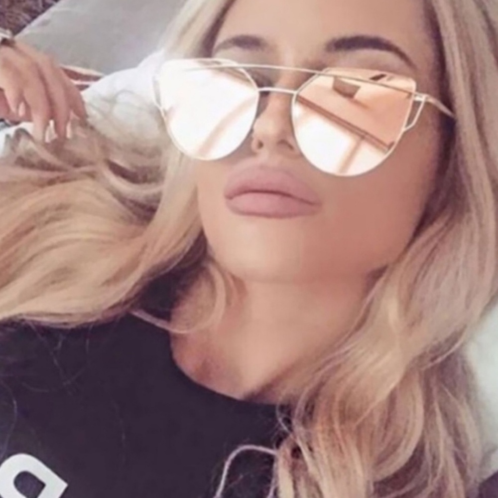 🎉4xHP🎉 NWOT Gold / Rose Gold Blush Pink Sunglasses 🕶 - Picture 4 of 4